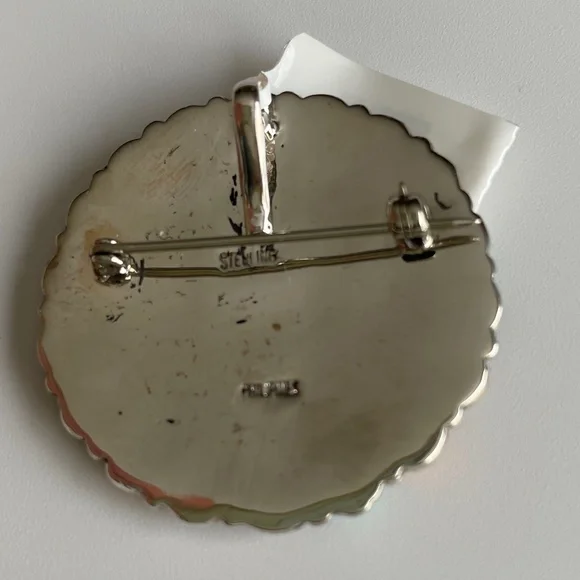 Multi-stone Turquoise and Coral pendant and Pin - no chain 1 1/2” NWT - Picture 3 of 3